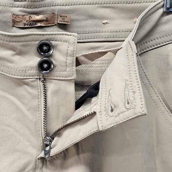 Prana Halle Hiking Pants Womens 0 Regular Tan Khaki Roll Up Cargo Zion Fabric - Picture 3 of 13